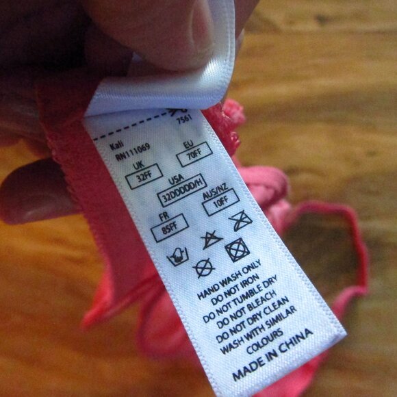 Panache Cleo Hot Pink Kali Unlined Sheer Balconette Underwire Bra Size 32H - Picture 7 of 8